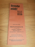 Treptower Bank In Treptow A. Tollense , 1936 , Merk- Und Schreibbuch , Neubrandenburg , Mecklenburg , Altentreptow !!! - Grossformat : 1921-40