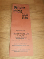 Treptower Bank In Treptow A. Tollense , 1936 , Merk- Und Schreibbuch , Neubrandenburg , Mecklenburg , Altentreptow !!! - Formato Grande : 1921-40