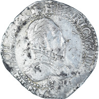 Monnaie, France, Henri III, 1/2 Franc Au Col Gaufré, 1587, Paris, TTB, Argent - 1574-1589 Enrique III