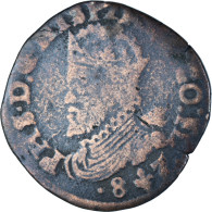 Monnaie, Pays-Bas Espagnols, Philippe II, Liard, 1587, Bruges, TB+, Cuivre - Paesi Bassi Spagnoli