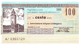 1977 - Italia - Banca Popolare Di Bergamo - Associazione Artigiani Di Bergamo ---- - [10] Assegni E Miniassegni