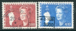 GREENLAND 1988 Queen Margarethe Definitive 3.00, 4.10 Kr. Used.  Michel 179-80 - Gebraucht