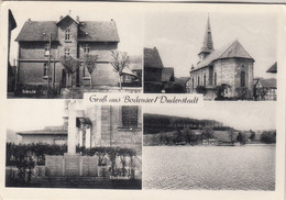 C1801) GRUß Aus BODENSEE / DUDERSTADT - Kirche Schule Ehrenmal U. Teich - S/W AK - Duderstadt