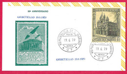 SAN MARINO - BUSTA COMMEMORATIVA 50° CROCIERA AVIATORIA MEDITERRANEO ORIENTALE * 19.GIU.1979* ORBETELLO - Storia Postale