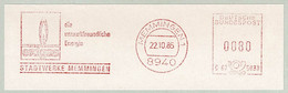 Deutsche Bundespost 1985, Freistempel / EMA / Meterstamp Stadtwerke Memmingen, Erdgas, Gas / Gaz, Energie / Energy - Gas