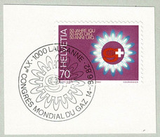 Schweiz / Helvetia 1982, Sonderstempel Congrès Gaz / Gas Lausanne, Energie / Energy - Gaz