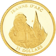 Monnaie, Libéria, Jeanne D'Arc, 25 Dollars, 2001, American Mint, Proof, FDC, Or - Liberia