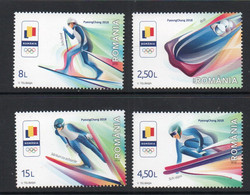 OLYMPICS - ROMANIA  - 2018 - PYEONGCHANG WINTER OLYMPICS  SET OF 4  MINT NEVER  HINGED SG CAT £30 - Winter 2018: Pyeongchang