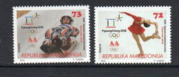 OLYMPICS -  MACEDONIA   - 2018 - PYEONGCHANG WINTER OLYMPICS SET OF 2   MINT NEVER  HINGED - Inverno 2018 : Pyeongchang