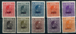 YUGOSLAVIA 1928 Cancelled Surcharges Definitive Set LHM / *.  Michel 212-21 - Unused Stamps