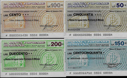 ITALIE – Banca Populare Di MILANO (1976/77) – Lot De 4 Billets : 50, 100, 150 Et --> - [ 4] Voorlopige Uitgaven