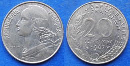 FRANCE - 20 Centimes 1987 KM# 930 Fifth Republic Franc Coinage(1959-2001) - Edelweiss Coins - 20 Centimes