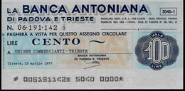 ITALIE – La Banca Antoniana Di PADOVA E TRIESTE (1977) – 100 Lires - [ 4] Emissioni Provvisorie