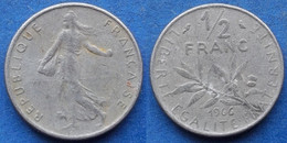 FRANCE - 1/2 Franc 1966 KM# 931.1 Fifth Republic Franc Coinage(1959-2001) - Edelweiss Coins - 1/2 Franc