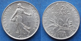 FRANCE - 1/2 Franc 1974 KM# 931.1 Fifth Republic Franc Coinage(1959-2001) - Edelweiss Coins - 1/2 Franc