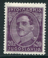 YUGOSLAVIA 1931-33 King Alexander Definitive 20 D.without Engraver's Name LHM / *.  Michel 236 II - Nuovi