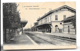 CP 54 Pont-à-Mousson, La Gare, Intérieure, Contrôleurs,  Publicités,... 1906 Voyagée N°158 - Pont A Mousson