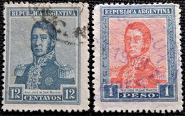 Timbre D'Argentine 1917 General José Francisco De San Martín Stampworld N° 215 Et 220 - Gebraucht