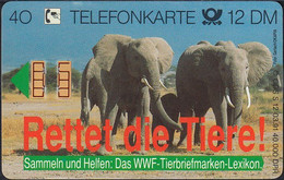 GERMANY S12/91 - WWF Rettet Die Tiere - Elefanten - Stamp - Mint - S-Series: Schalterserie Mit Fremdfirmenreklame