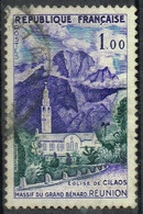 FR VAR 56 - FRANCE N° 1241 Obl. Eglise De Cilaos Réunion Variété Montagne Verte à Droite - Used Stamps