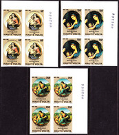 UPPER VOLTA(1980) Paintings By Raphael. Set Of 3 Imperforate Blocks Of 4. Scott Nos 550-2, Yvert Nos 531-3. - Haute-Volta (1958-1984)