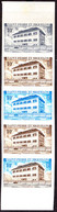ST. PIERRE & MIQUELON(1969) Treasury Building. Trial Color Proofs In Strip Of 5. Yvert No 386, Scott No 385. - Imperforates, Proofs & Errors