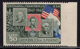 SAN MARINO(1947) US Stamps. Flag. Margin Single Imperforate Vertically. Scott No 271, Yvert No 313. - Abarten Und Kuriositäten