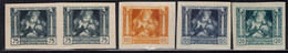 CZECHOSLOVAKIA(1919) Mother And Child. Set Of 5 Imperforate Proofs Printed On White Paper. Scott Nos B127-9. - Proofs & Reprints