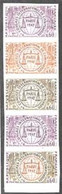 FRANCE(1967) Scales. Trial Color Proofs In Vertical Strip Of 5 With Multicolor. 9th Int'l Accountancy Cong. Yvert 1529 - Kleurproeven 1945-…