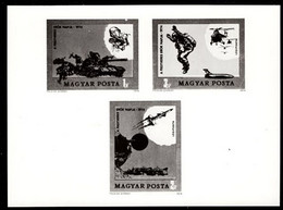 HUNGARY(1974) Army Day. Photographic Proof Of Set Of 3. Scott Nos 2311,C351-2. - Probe- Und Nachdrucke