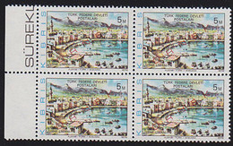 NORTHERN CYPRUS(1976) Kyrenia Harbor. Margin Block Of 4 Overprinted ORNEK (specimen). Scott No 11. - Autres & Non Classés