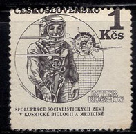 CZECHOSLOVAKIA(1970) Astronaut. Vostok Satellite. Perforated Die Proof In Black. Scott No 1719. - Prove E Ristampe