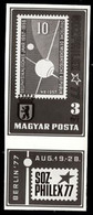 HUNGARY(1977) East German Stamp Of Satellite. Photographic Proof. Scott No 2492. - Probe- Und Nachdrucke