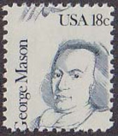 U.S.A.(1981) George Mason. Horizontal Misperforation Resulting In The Value Appearing At The Top. Scott 1858, Yvert 1318 - Abarten & Kuriositäten