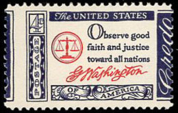 U.S.A.(1960) Washington Credo. Vertical Perforation Shift Resulting In Part Of Stamp Appearing On Opposite Side. Sc 1139 - Errors, Freaks & Oddities (EFOs)