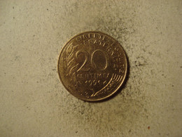 MONNAIE FRANCE 20 CENTIMES 1991 MARIANNE - 20 Centimes