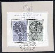 ICELAND 1983  NORDIA '84 Exhibition Block Cancelled.  Michel Block 5 - Blocks & Kleinbögen