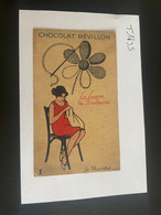 T1635 - Chromo - Chocolat REVILLON -  La Leçon De Broderie - N° 1 Le Plumetis - Revillon