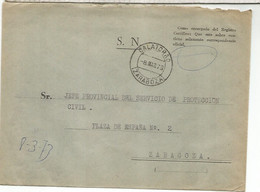 CC CON FRANQUICIA AYUNTAMIENTO DE CALATORAO ZARAGOZA 1973 - Franchigia Postale