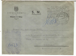 CC CON FRANQUICIA AYUNTAMIENTO DE VILLANUEVA DE GALLEGO ZARAGOZA 1973 - Franquicia Postal