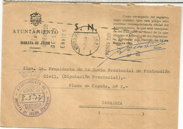 CC CON FRANQUICIA AYUNTAMIENTO DE MORATA DE JALON ZARAGOZA 1973 - Franchigia Postale