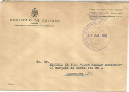 CC CON FRANQUICIA MINISTERIO EDUCACION Y CIENCIA DELEGACION BARCELONA 1980 - Postage Free