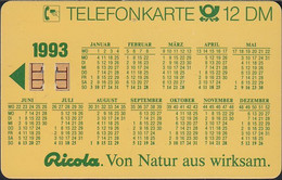 GERMANY S59/92 Ricola - Kräuter Orginal - Kalender 1993 - S-Series: Schalterserie Mit Fremdfirmenreklame