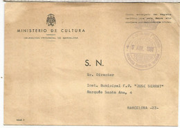 CC CON FRANQUICIA MINISTERIO DE CULTURA DELEGACION DE BARCELONA 1981 - Franchise Postale