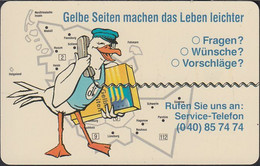 GERMANY S63/92 Hamburg - Gelbe Seiten - Comic Vogel - S-Series: Schalterserie Mit Fremdfirmenreklame