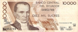 BILLETE DE ECUADOR DE 10000 SUCRES DEL 14 DE DICIEMBRE DEL AÑO 1998 (BANKNOTE) - Equateur
