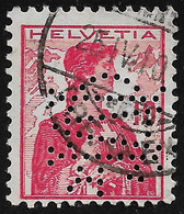 SVIZZERA-1909 -valore Usato Da 10 C. Rosso-HELVETIA NUOVO TIPO, Con Perforazione PERFIN -in Ottime Condizioni. - Perforadas