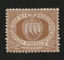 San Marino 1877 - 30c. - UNUSED - Brown Coat Of Arms - Signed By Diena - Nuovi