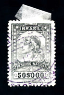 Brazil Tesouro National Treasury Revenue Stamp Used | Brasil Tesouro Nacional 50$000 - Strafport