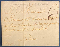 Lettre Du 20 Juillet 1763 Griffe Sur 2 Lignes De Nogent Le Rotrou Petit Modèle Pour PARIS Taxe 6 Sols TTB - ....-1700: Voorlopers